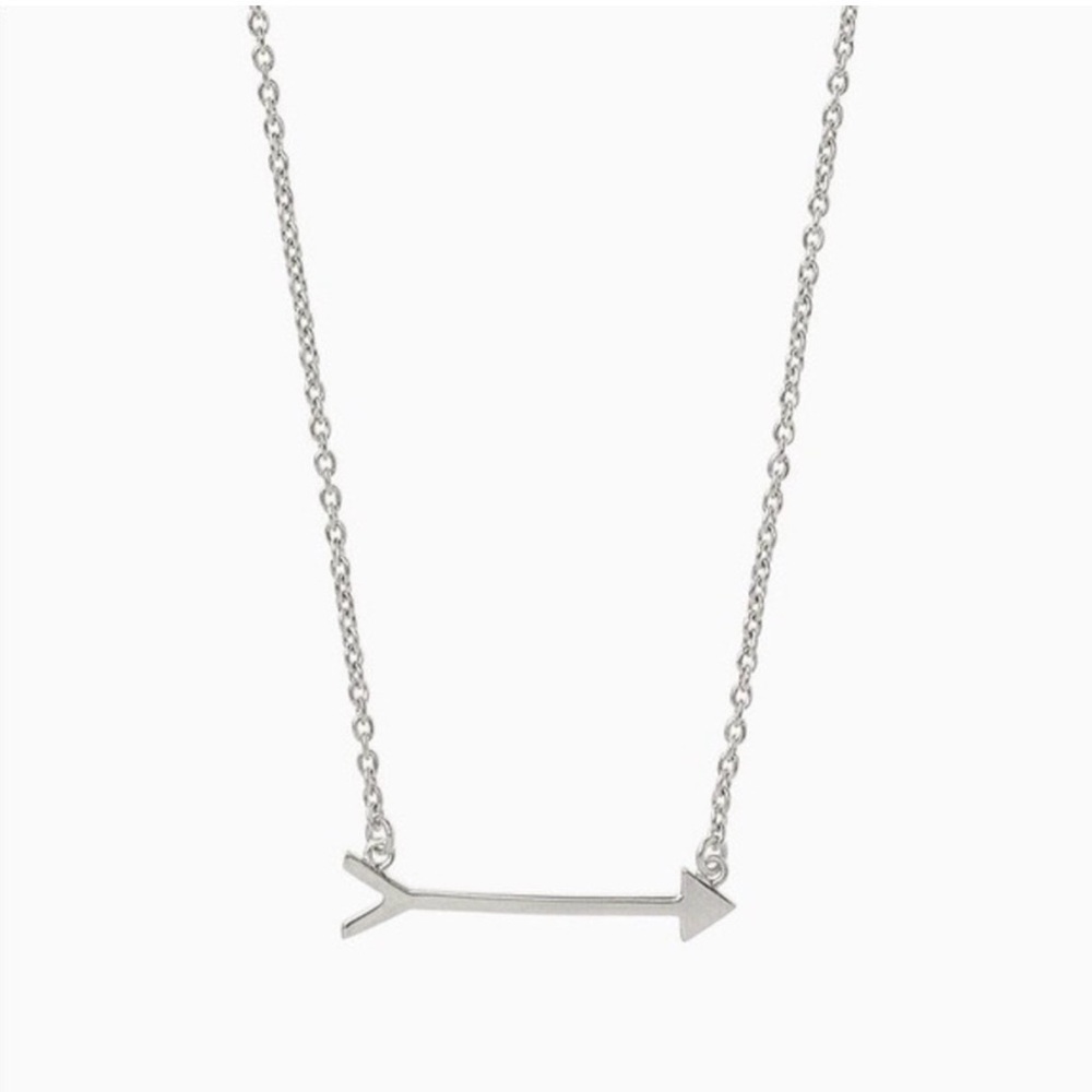 Stella & Dot On The Mark Silver Arrow Necklace